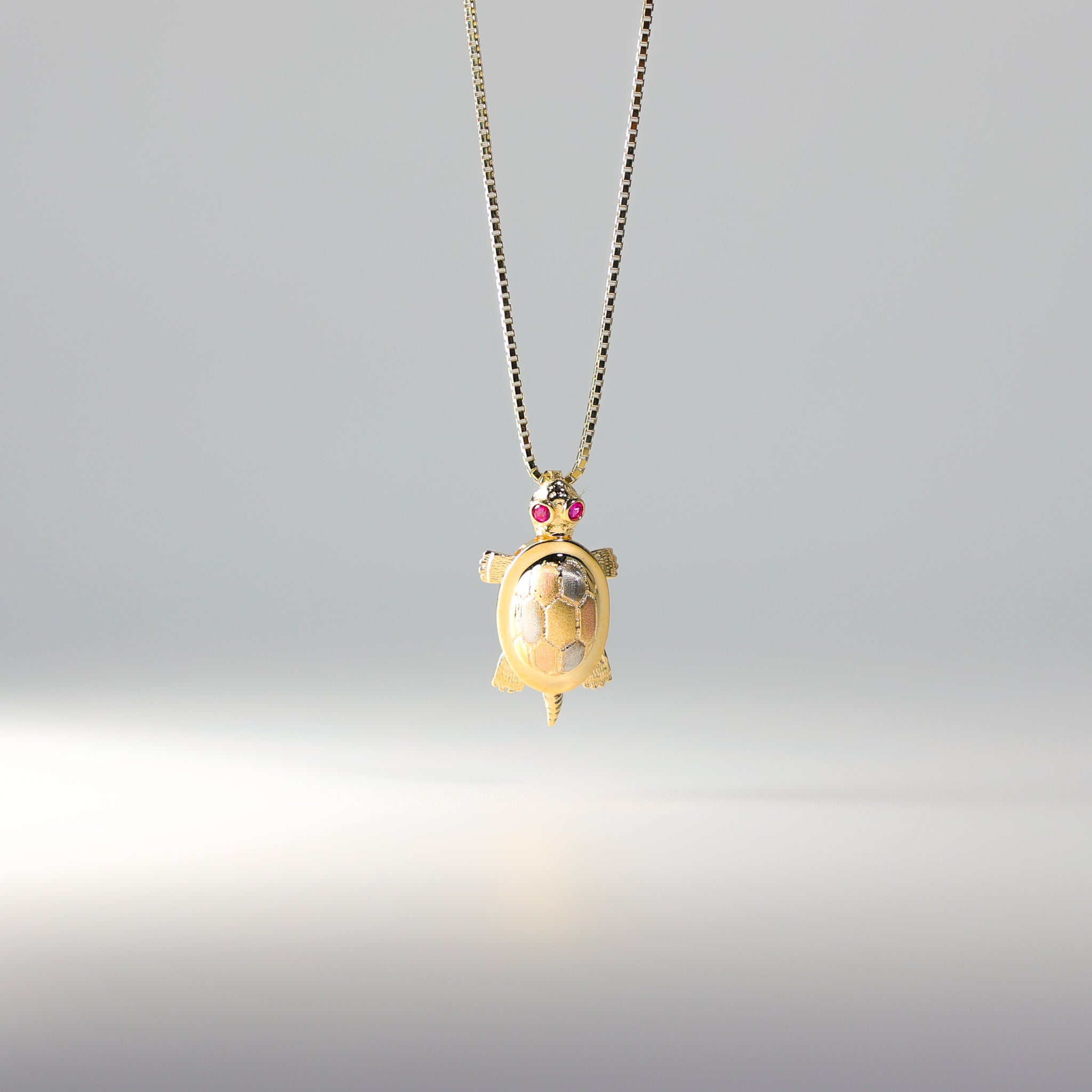 Gold 3 Colors Turtle Pendant Model-1544 - Charlie & Co. Jewelry
