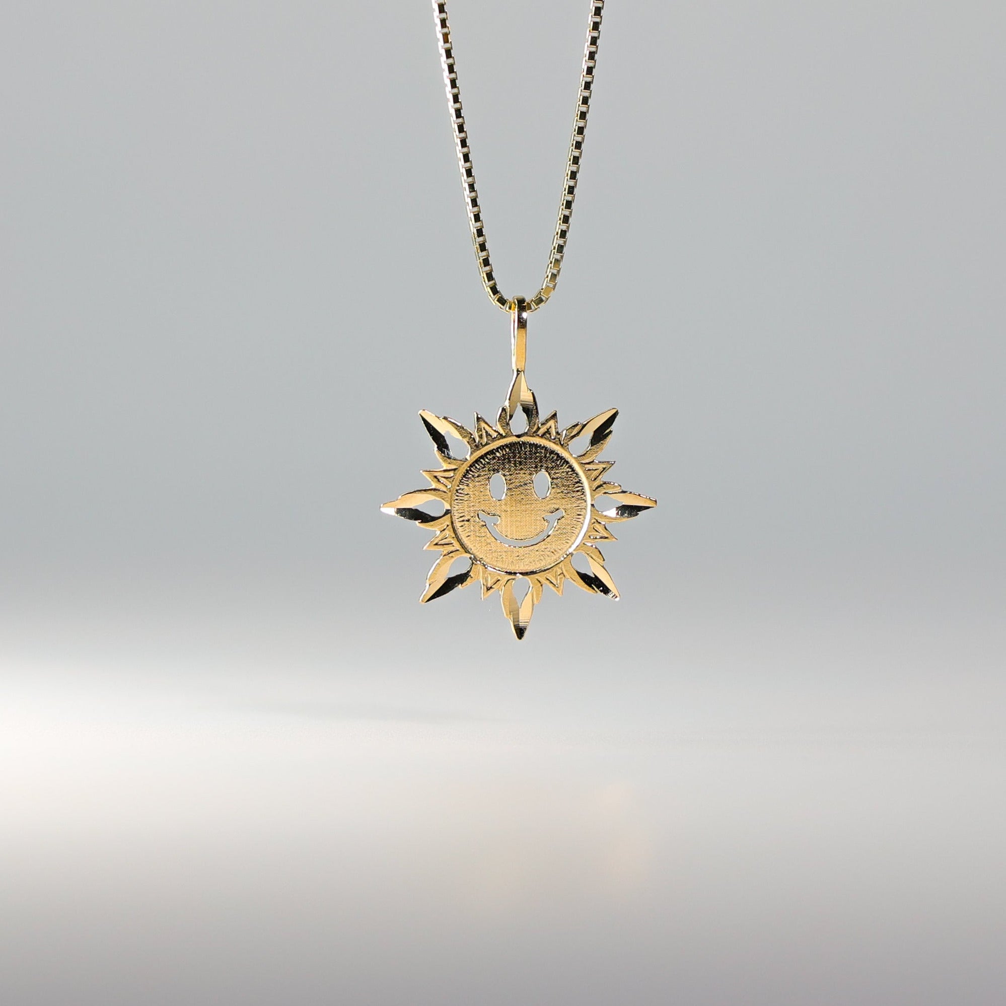 Gold Smiley Sun Pendant Model-1937 - Charlie & Co. Jewelry
