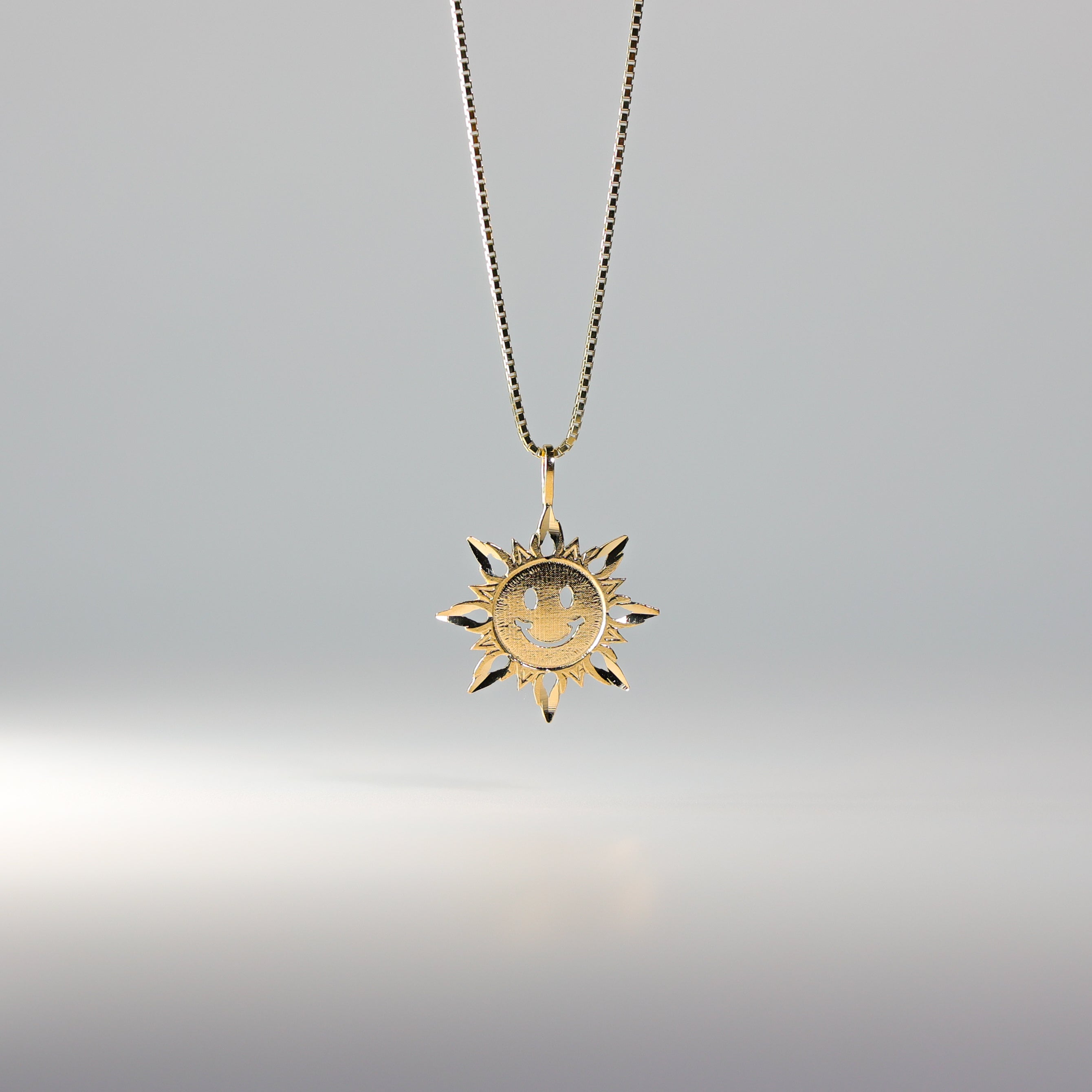 Gold Smiley Sun Pendant Model-1937 - Charlie & Co. Jewelry