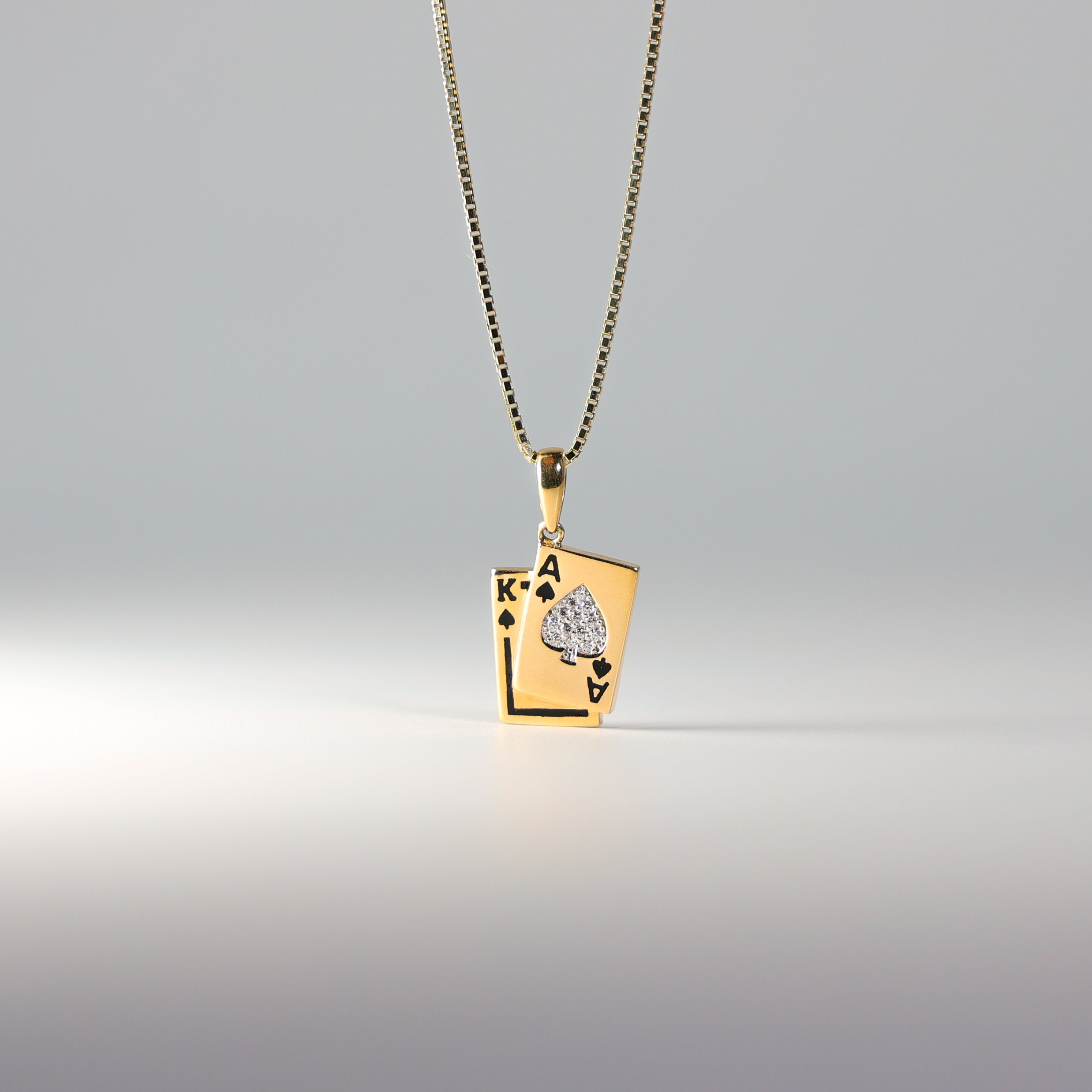 Gold CZ Spade A and K Pendant Model-1973 - Charlie & Co. Jewelry