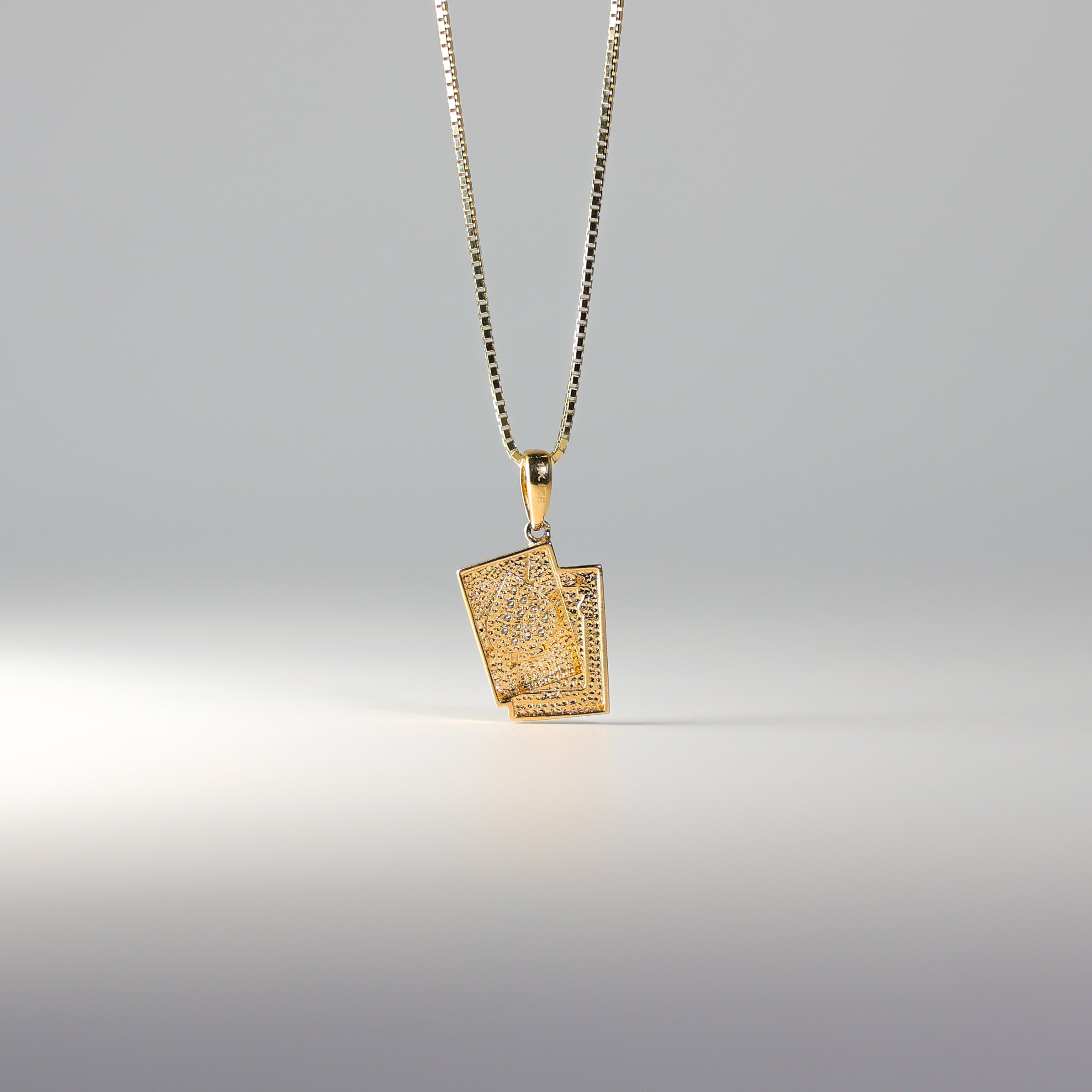 Gold CZ Spade A and K Pendant Model-1973 - Charlie & Co. Jewelry