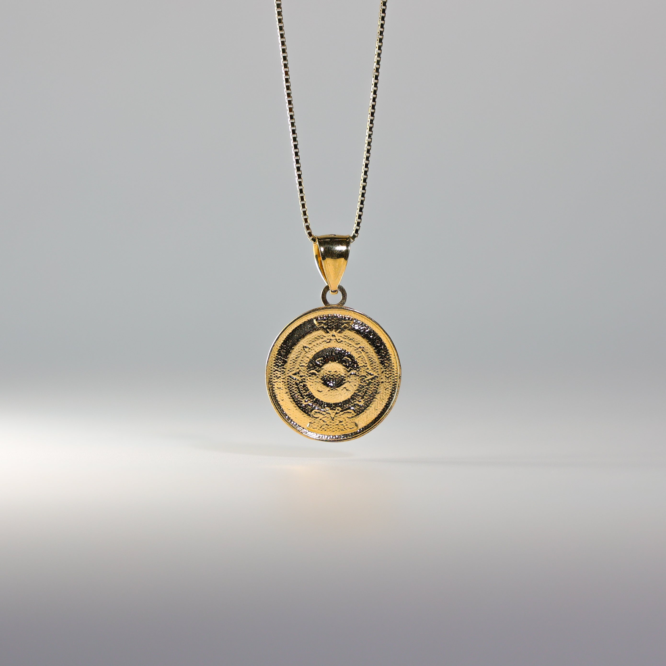 Gold Calendario Azteca Pendant Model-1565 - Charlie & Co. Jewelry