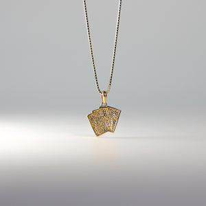 Gold 4 Aces Poker Hand Pendant Model-1974 - Charlie & Co. Jewelry