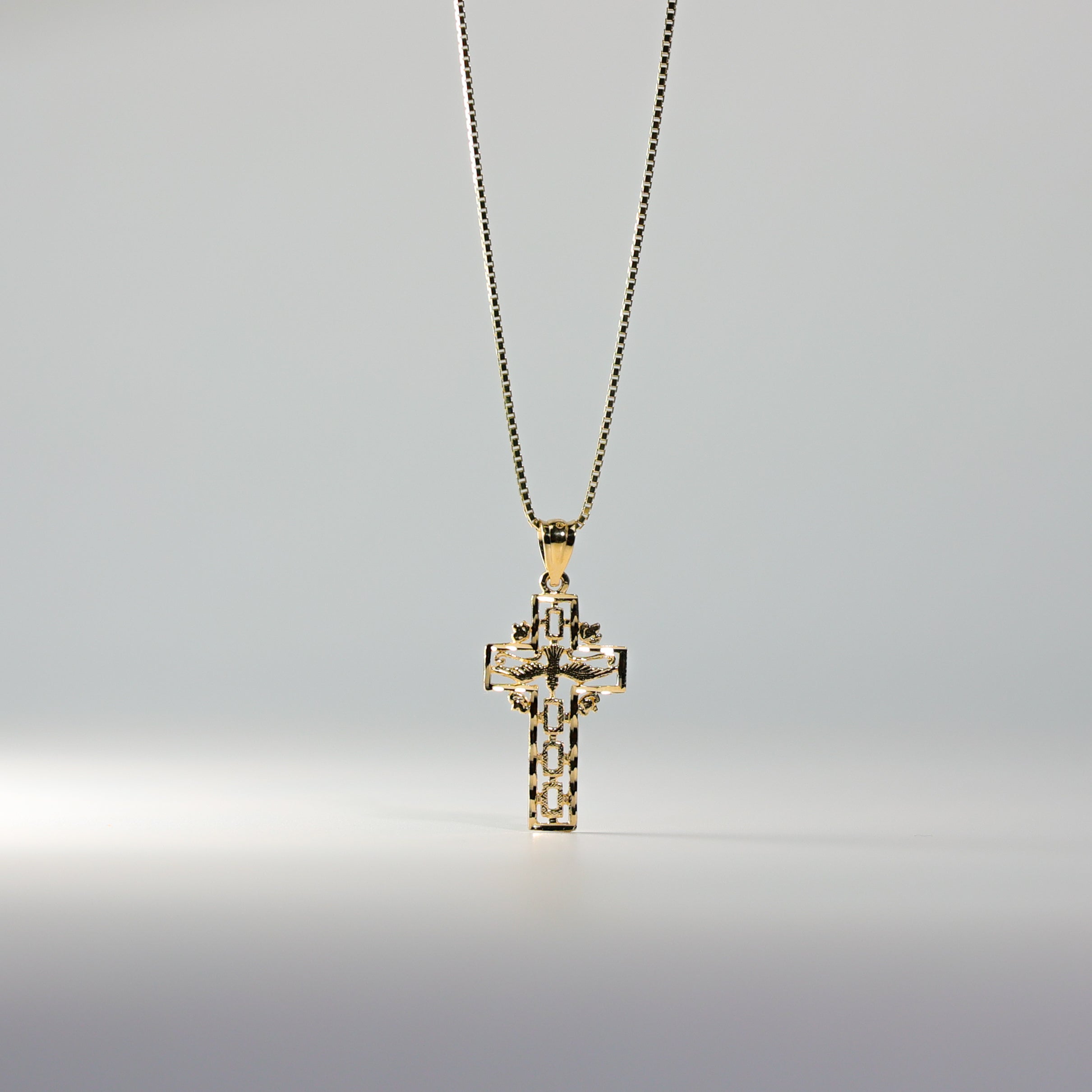 Cross with shops dove necklace