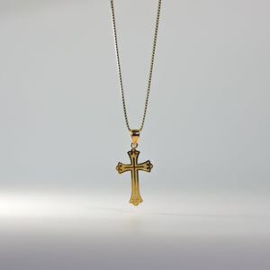 Gold Budded Cross Pendant Model-0128 - Charlie & Co. Jewelry