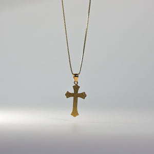 Gold Budded Cross Pendant Model-0128 - Charlie & Co. Jewelry