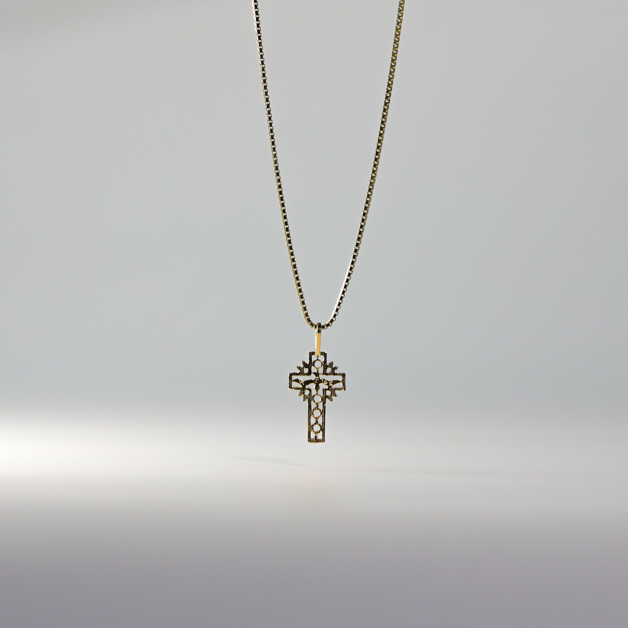 Gold Cross With Holy Spirit Dove Pendant Model-1463 - Charlie & Co. Jewelry