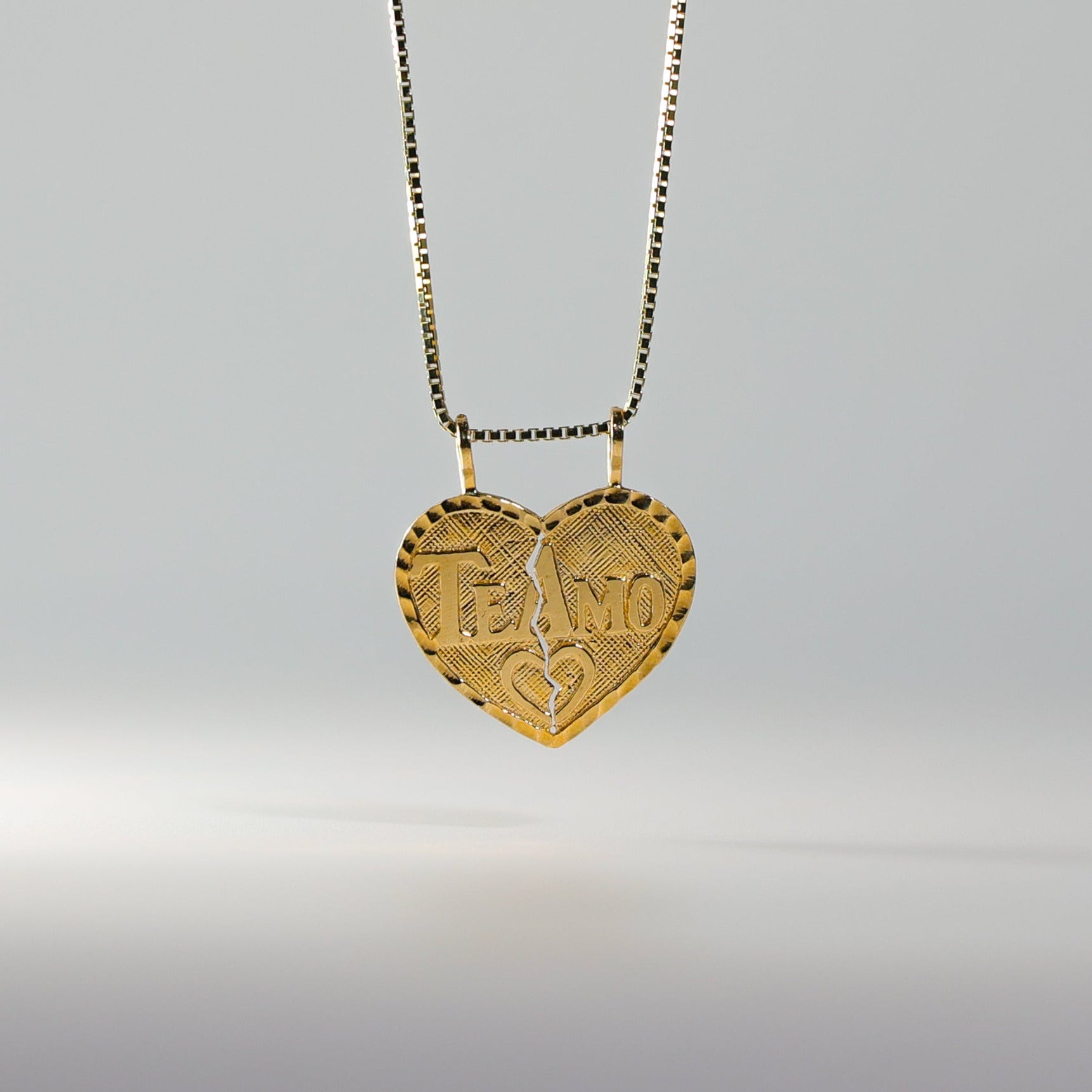 14K Gold Te Amo Heart Pendant Two-Piece Model 1807 Charlie