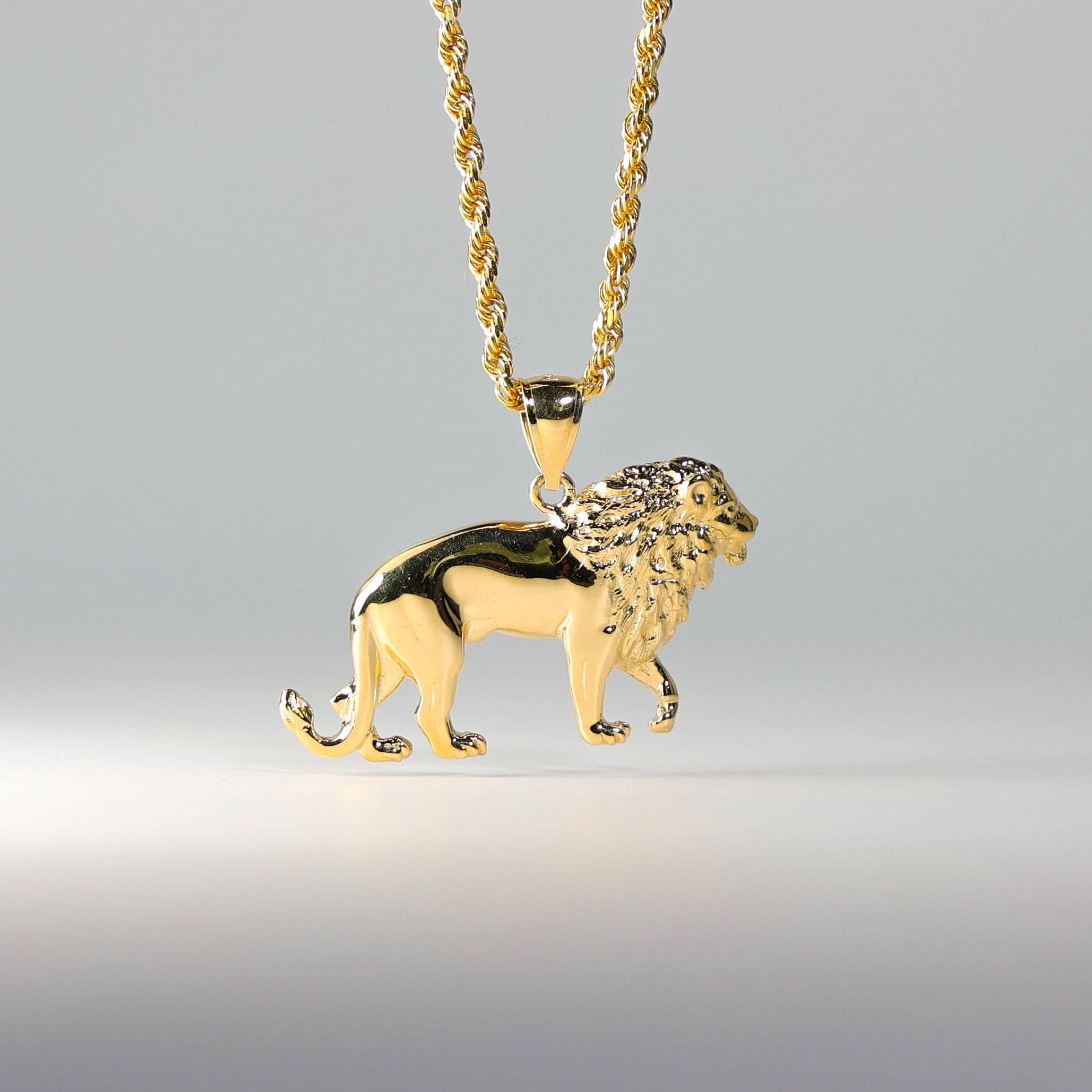 14K Gold Walking lion Pendant Model 1619 Charlie Jewelry