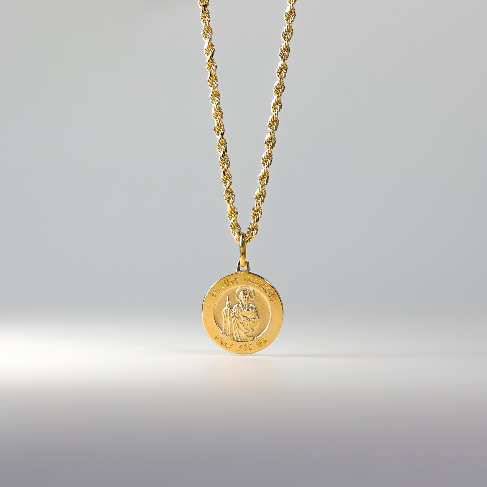 Charlie & Co. Jewelry | Gold St. Jude Round Medal Pendant Model-0279