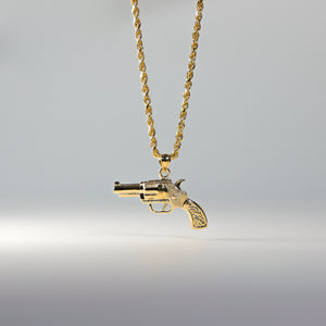 Gold Pistol Gun Pendant Model-1578 - Charlie & Co. Jewelry