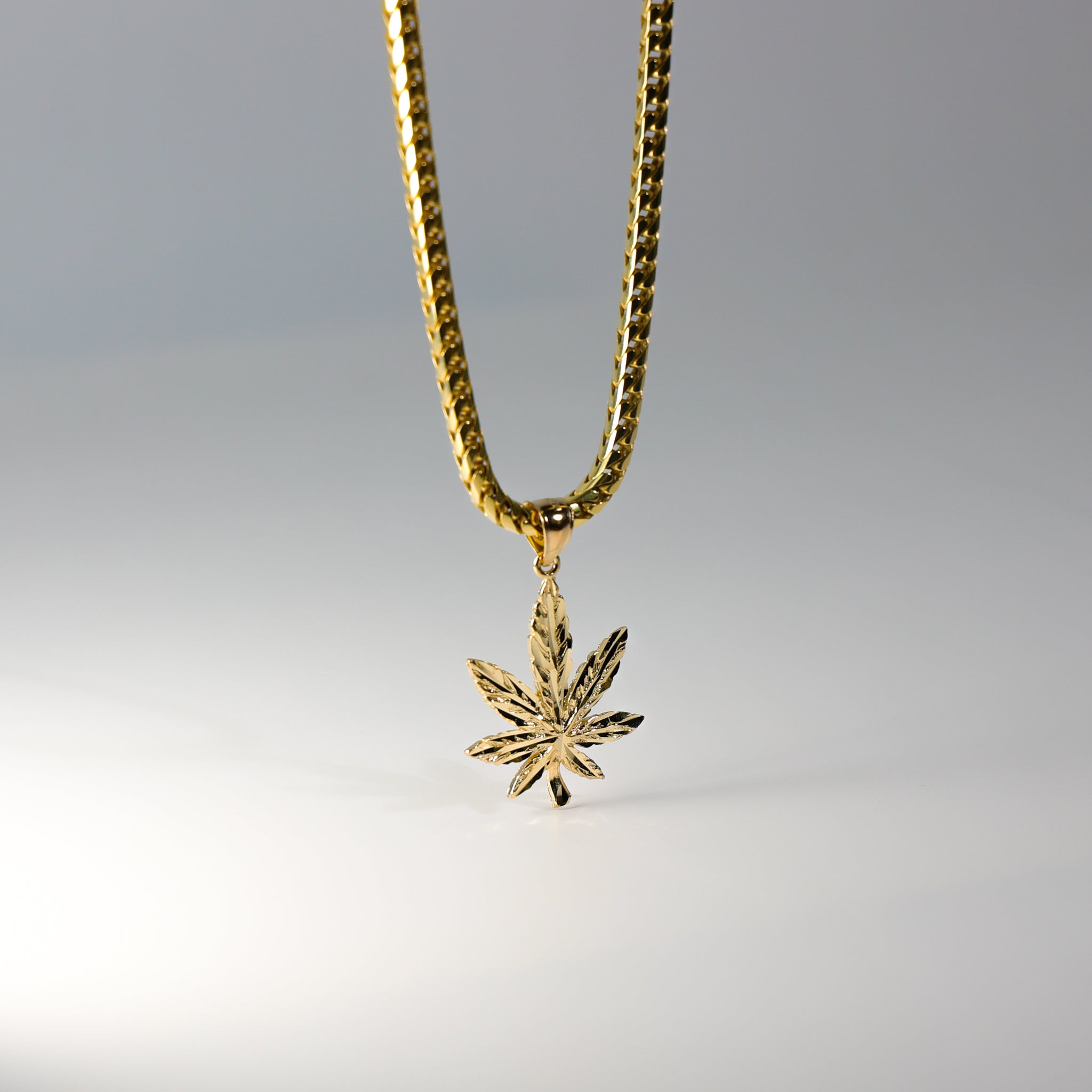 Gold Marijuana Leaf Pendant Model-1569 - Charlie & Co. Jewelry
