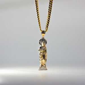 Gold St. Jude Thaddeus Standing Pendant Model-1145 - Charlie & Co. Jewelry