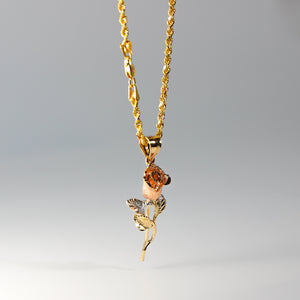 Gold Rose Flower Pendant Model-1959 - Charlie & Co. Jewelry