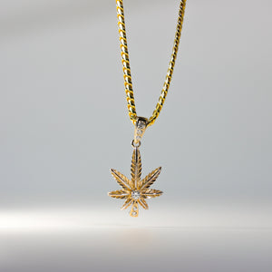 Gold Marijuana Leaf Pendant Model-1570 - Charlie & Co. Jewelry