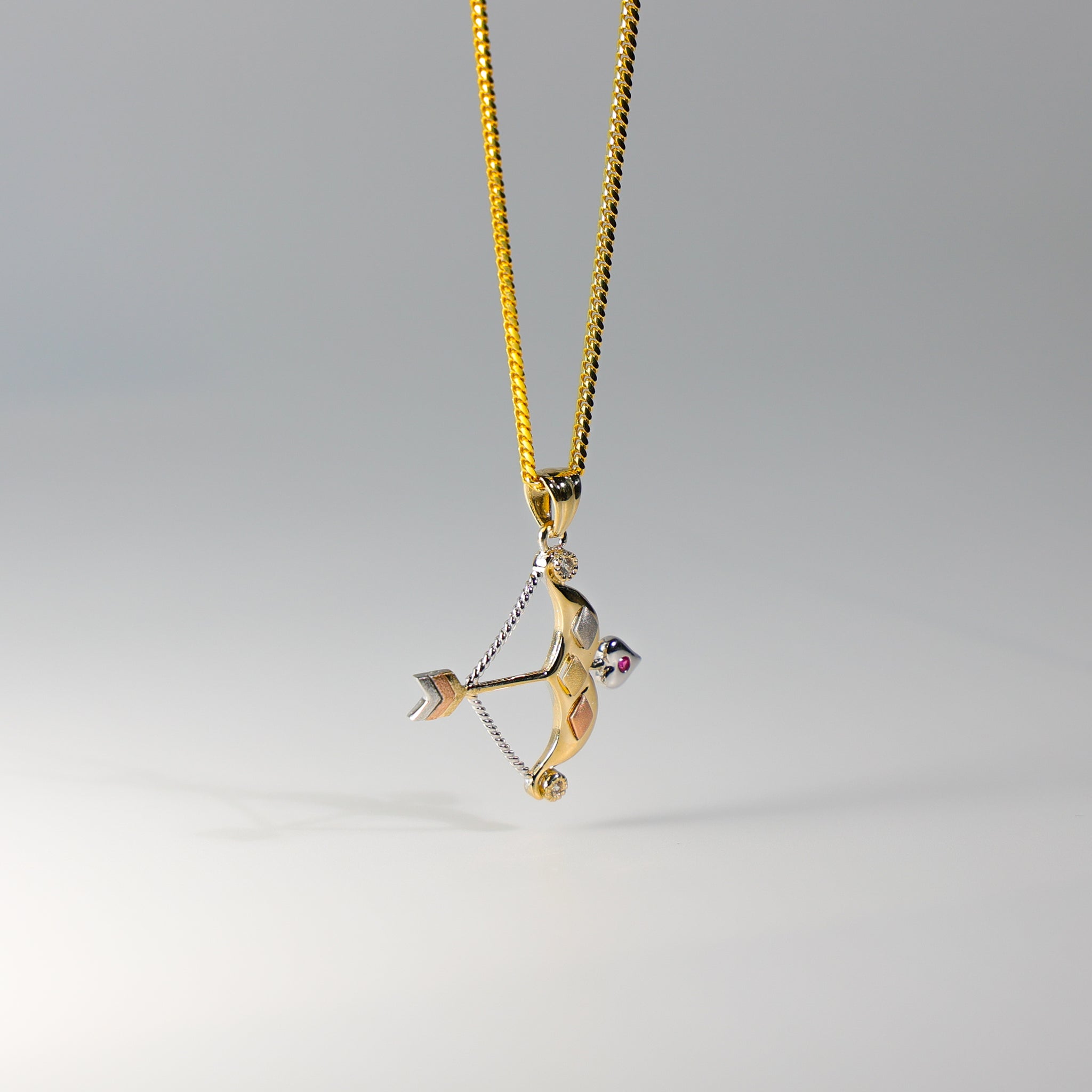 Gold Bow And Arrow Pendant Model-1527 - Charlie & Co. Jewelry