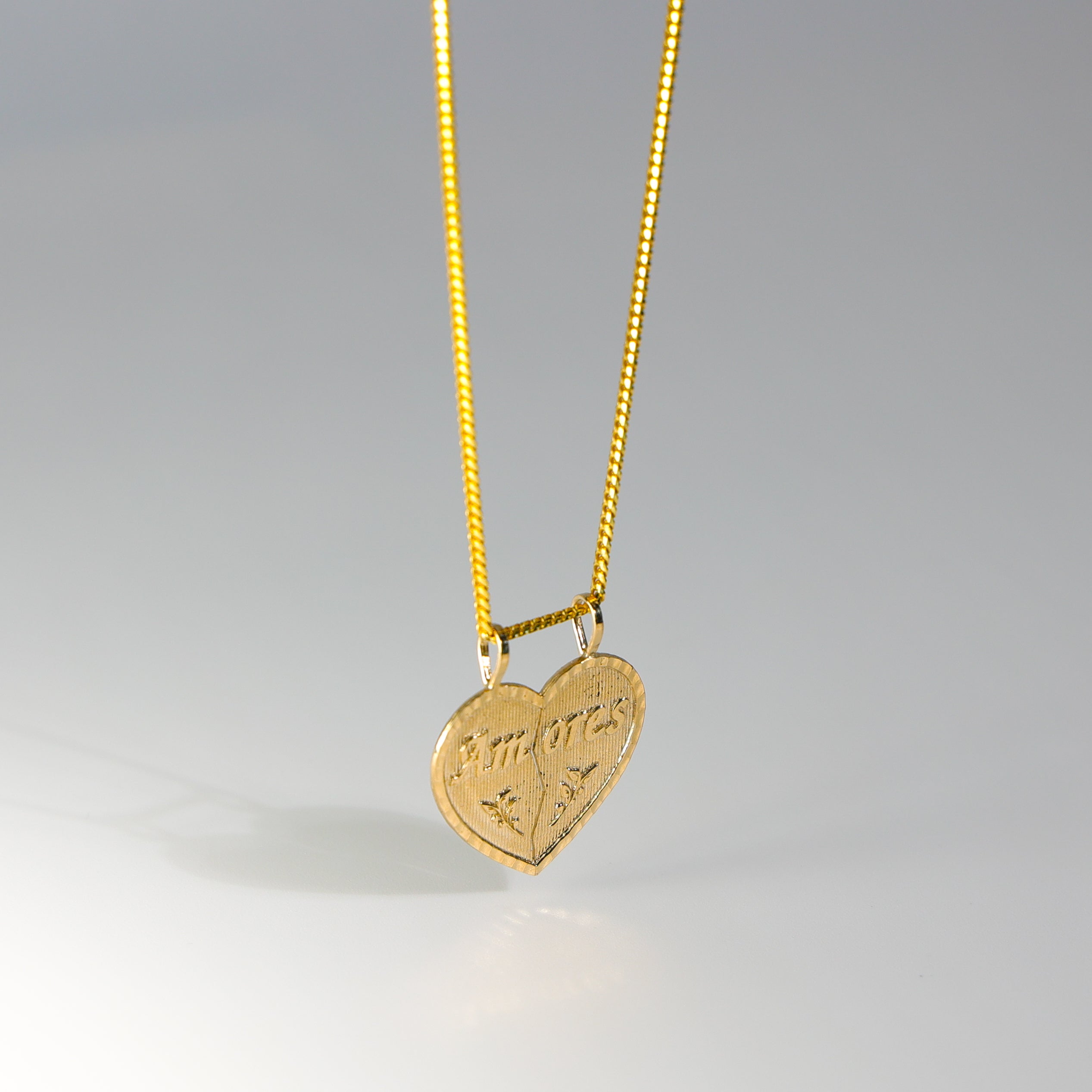 Gold Amores Heart 2 Piece Pendant Model-1810 - Charlie & Co. Jewelry