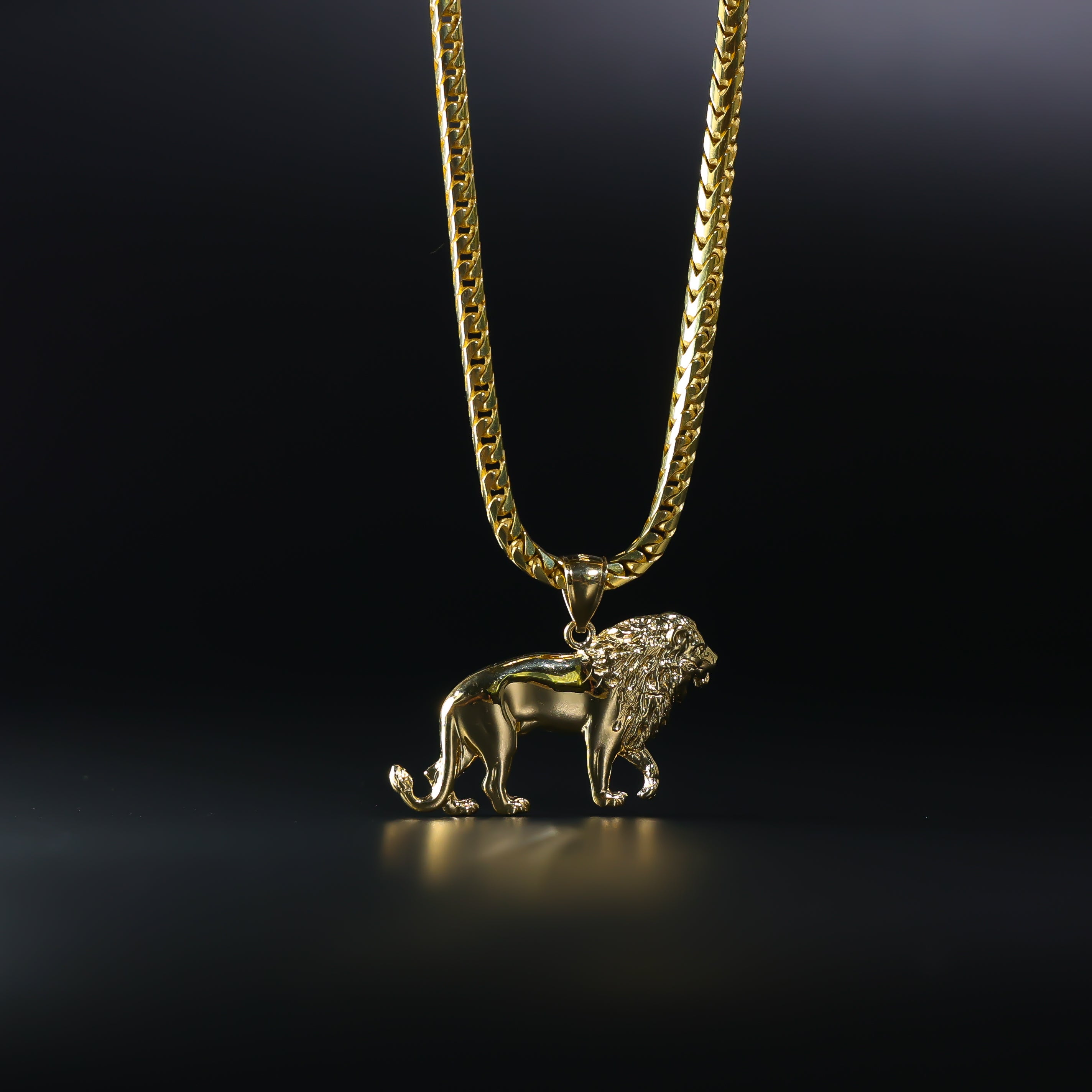 Gold lion Pendant Model-1619 - Charlie & Co. Jewelry