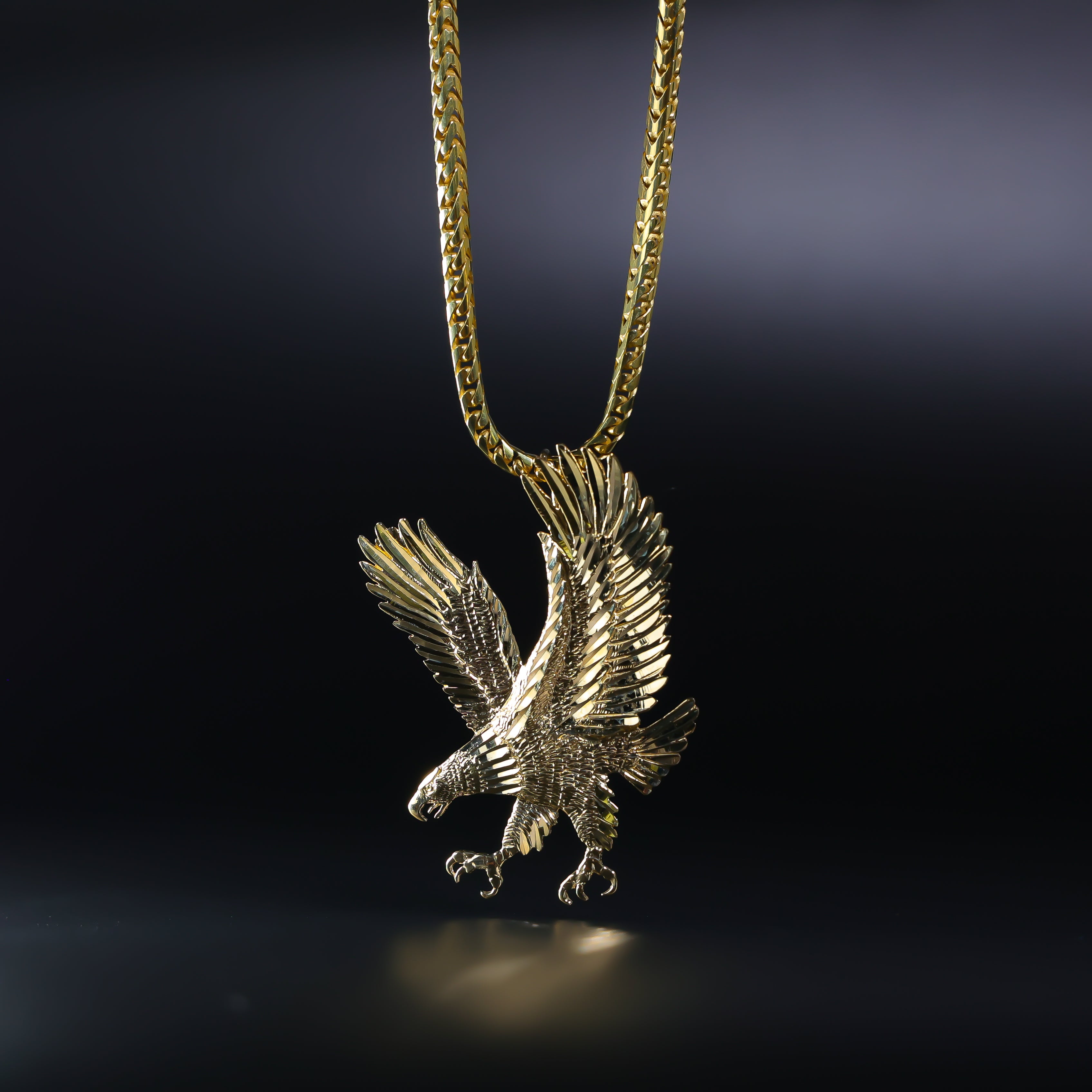 14k stamped gold eagle outlet pendant