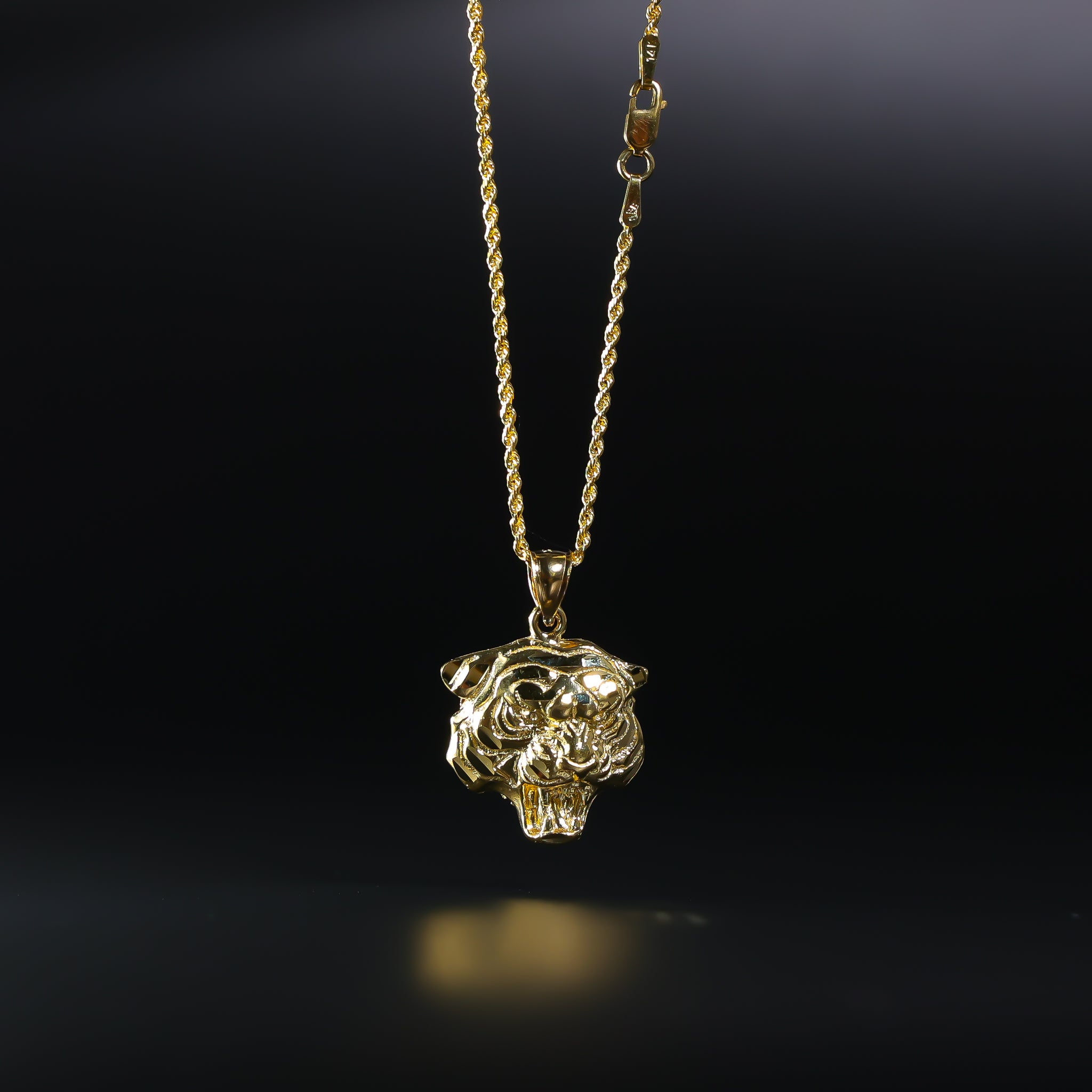 Gold Tiger Pendant Model-1617 - Charlie & Co. Jewelry