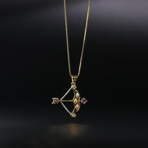 Gold Bow And Arrow Pendant Model-1527 - Charlie & Co. Jewelry