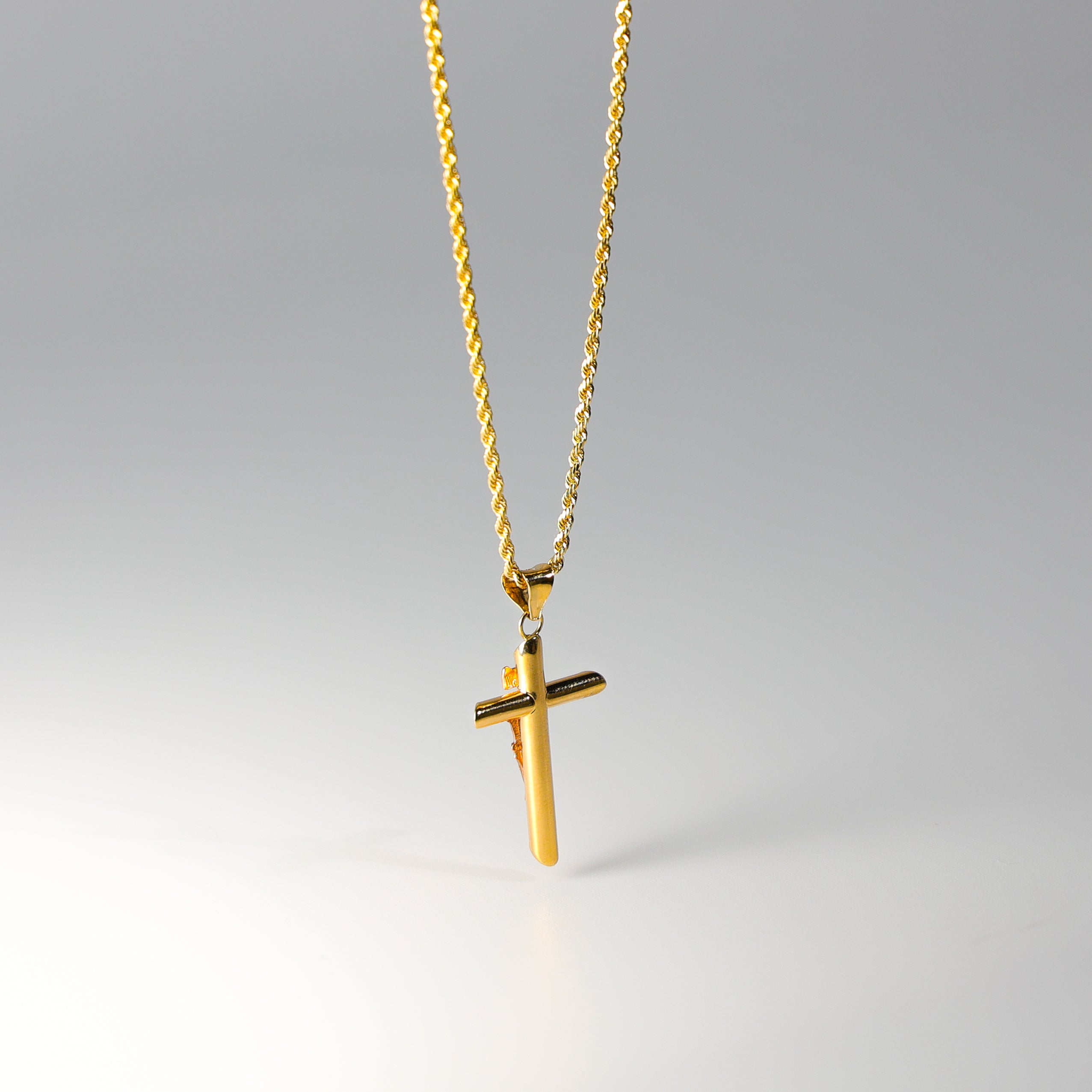 Gold Dainty Jesus Crucifix Cross Pendant Model-849 - Charlie & Co. Jewelry