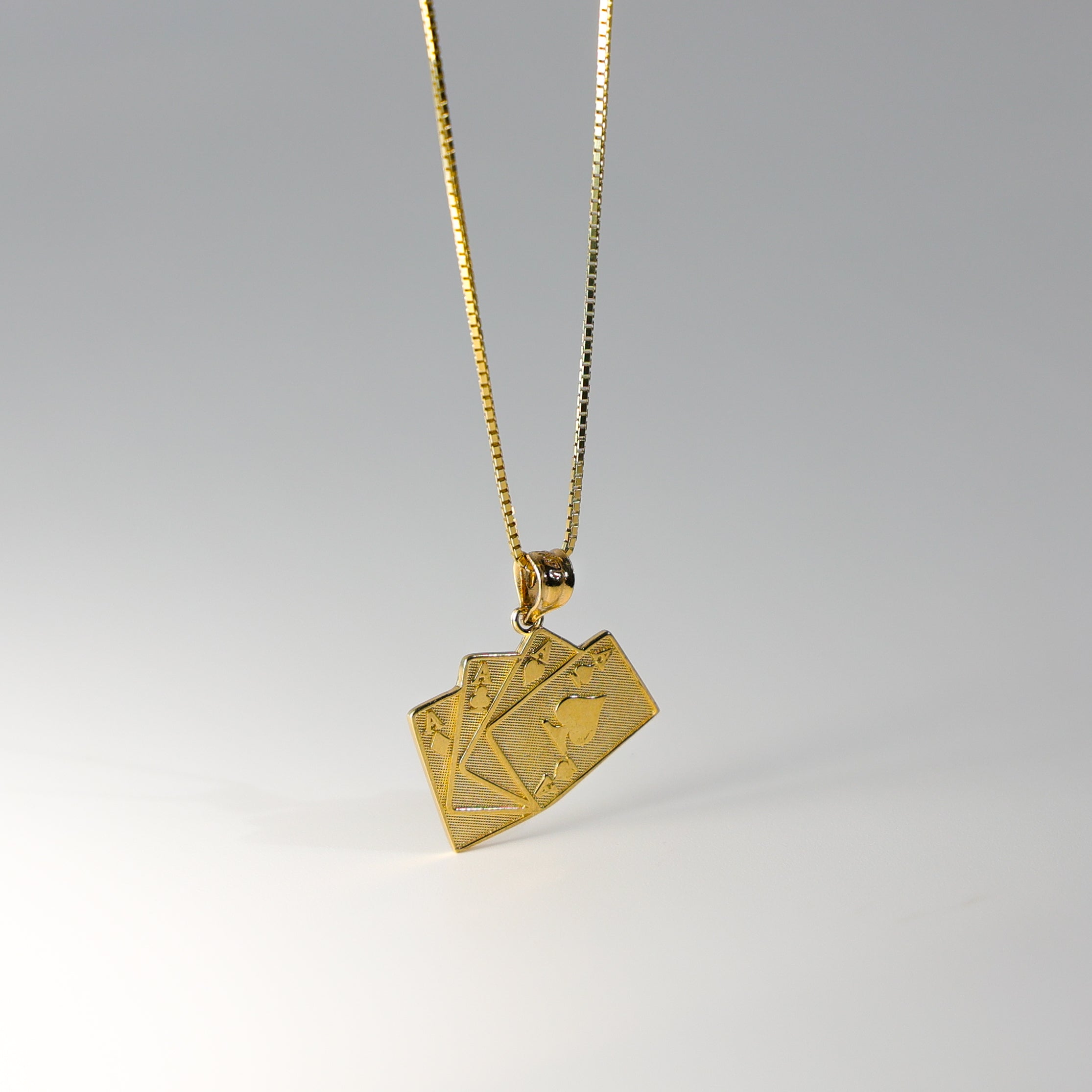 14k Solid Yellow Gold 4 selling Aces Pendant