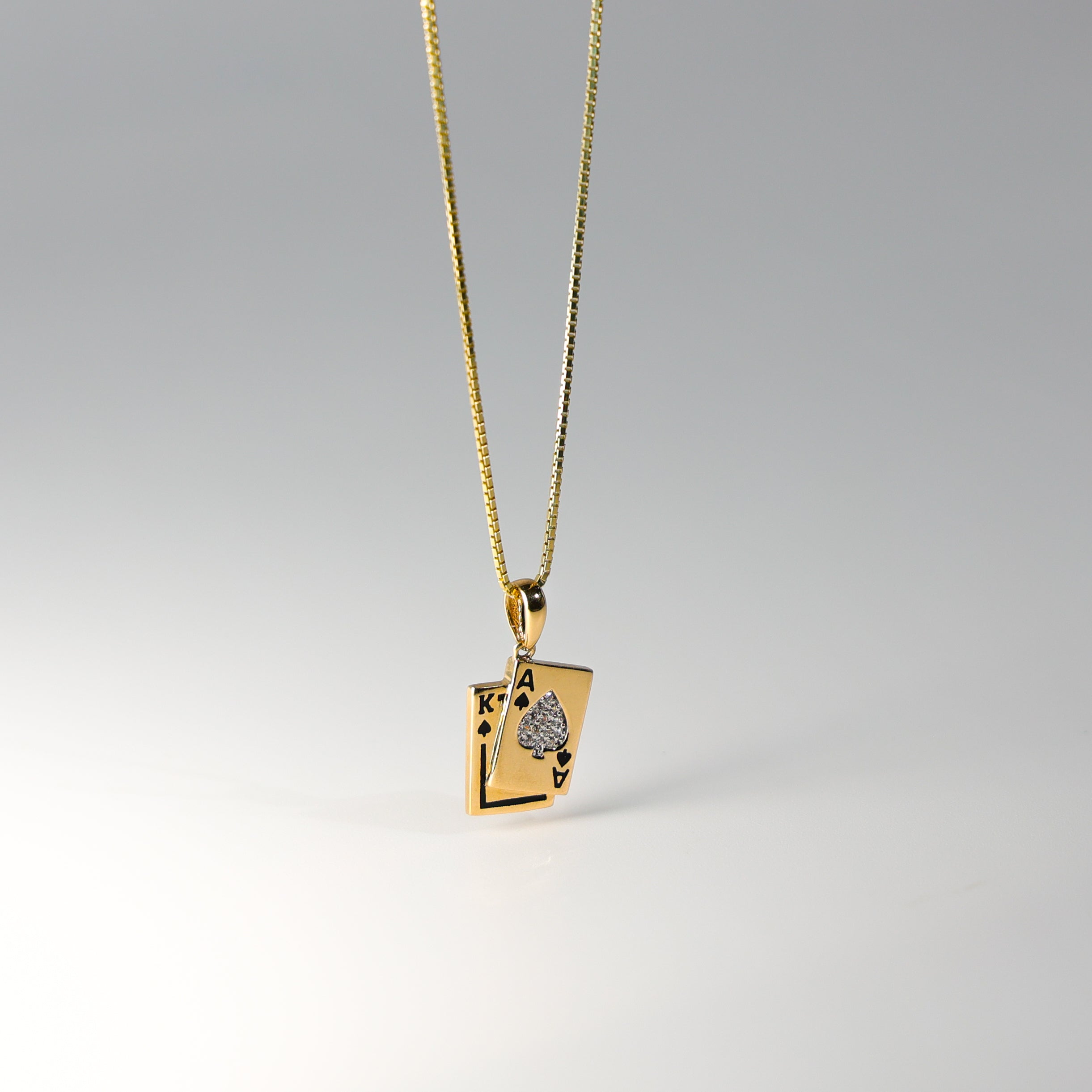 Gold CZ Spade A and K Pendant Model-1973 - Charlie & Co. Jewelry