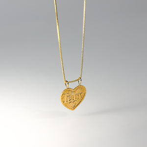 Gold Te Amo Heart 2 Piece Pendant Model-1807 - Charlie & Co. Jewelry