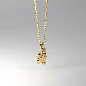 Gold Indian Pendant Model-1609 - Charlie & Co. Jewelry