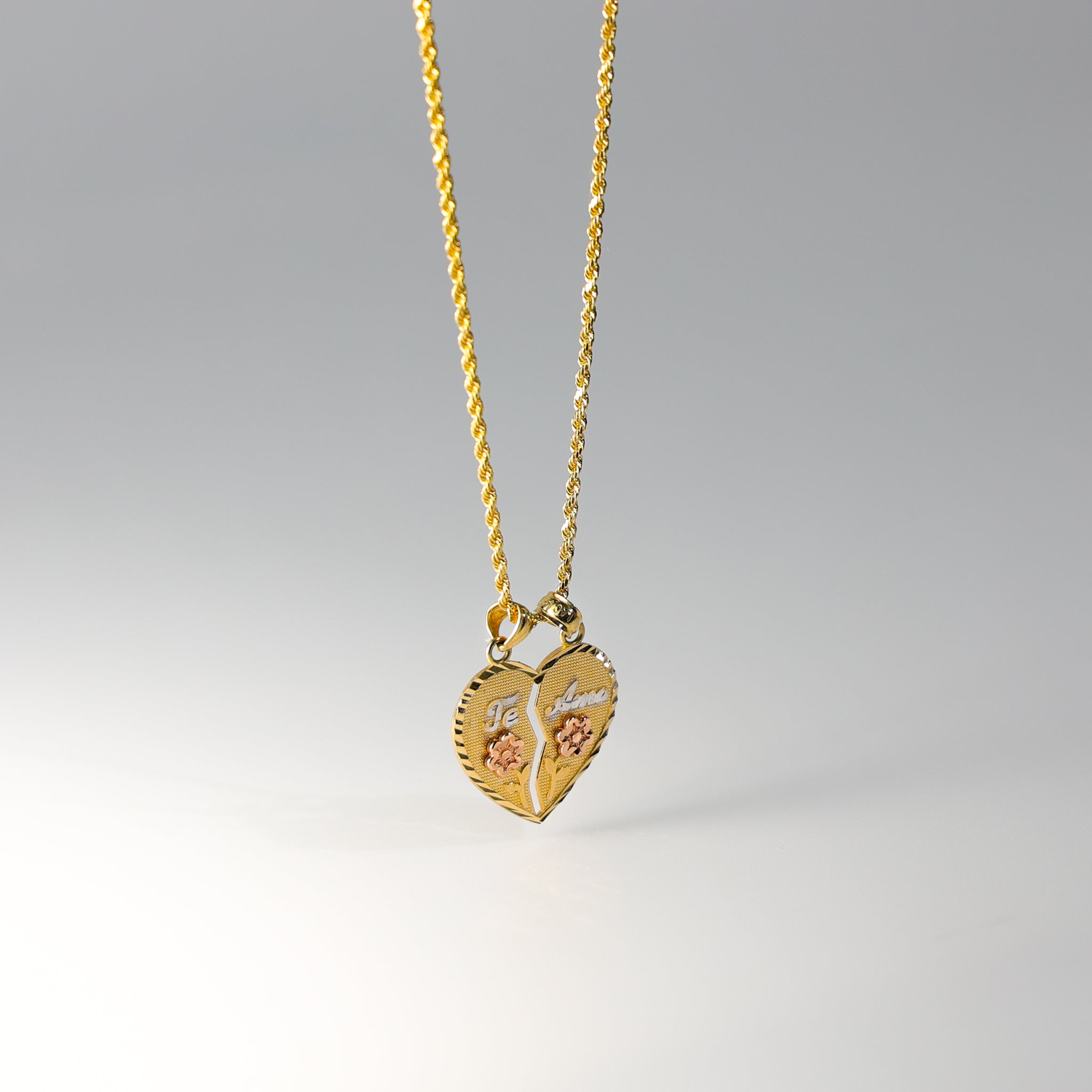 Gold Te Amo Heart Pendant Model-2375 - Charlie & Co. Jewelry