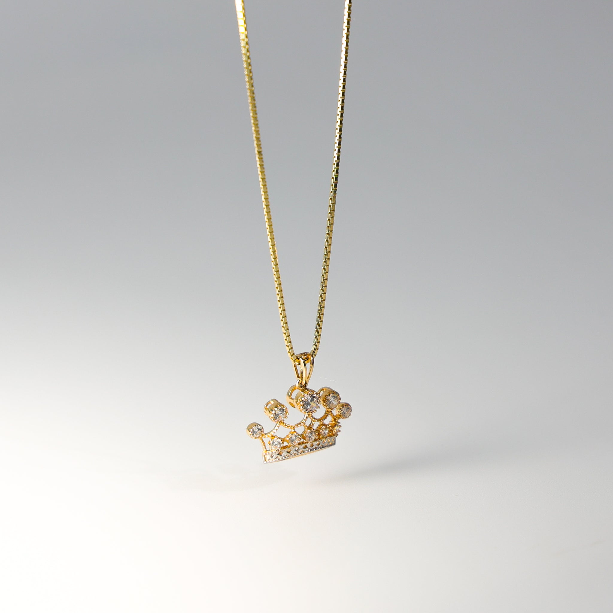 Gold CZ Crown Pendant Model-2149 - Charlie & Co. Jewelry