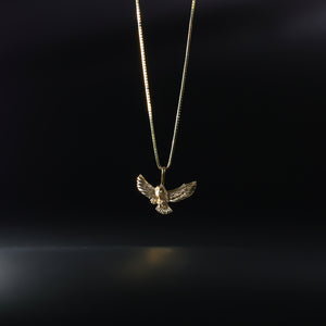 Gold Flying Owl Pendant Model-2349 - Charlie & Co. Jewelry
