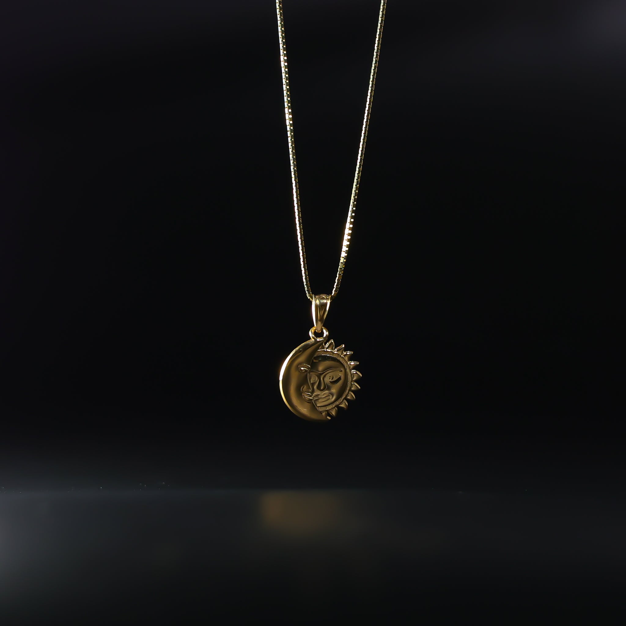 Gold Moon and Sun Pendant Model-1936 - Charlie & Co. Jewelry