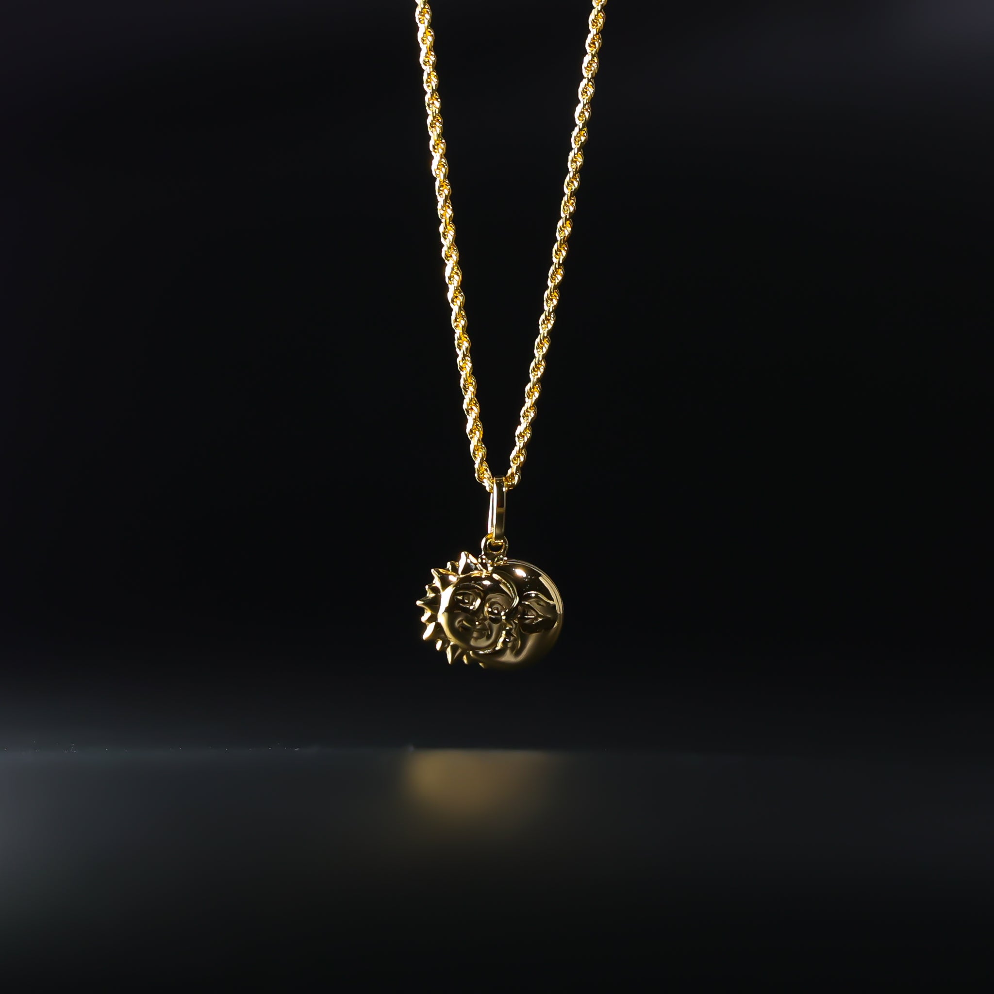 Gold Sun Moon Pendant Model-470 - Charlie & Co. Jewelry