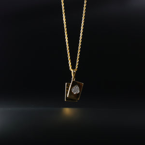 Gold CZ Spade A and K Pendant Model-1973 - Charlie & Co. Jewelry