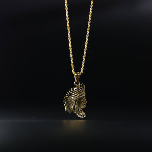 Gold Indian Pendant Model-1609 - Charlie & Co. Jewelry