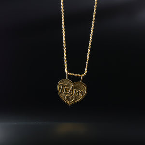 Gold Te Amo Heart 2 Piece Pendant Model-1807 - Charlie & Co. Jewelry