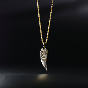 Gold 2 Colors Wing Pendant Model-2330 - Charlie & Co. Jewelry