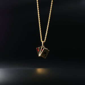 Gold 4 Aces Poker Hand Pendant Model-1974 - Charlie & Co. Jewelry