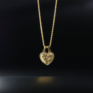 Gold I Love You Two Piece Pendant - Charlie & Co. Jewelry