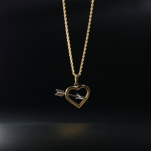Gold 2 Tone Cupid Arrow Pendant Model-2366 - Charlie & Co. Jewelry