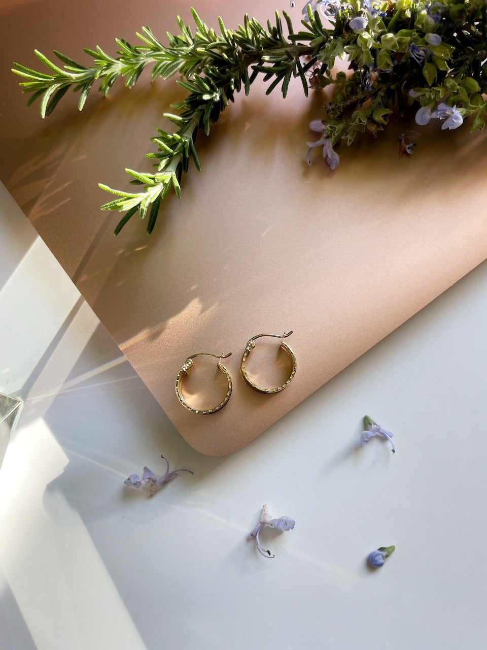 Thick Diamond-Cut Hoop Earrings - 5 MM Thickness - ChaiCoJewelry