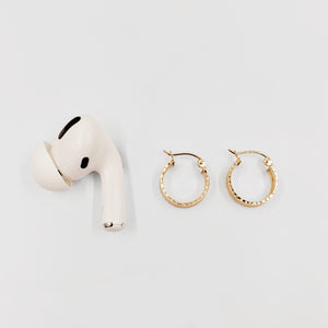 Thick Diamond-Cut Hoop Earrings - 5 MM Thickness - ChaiCoJewelry