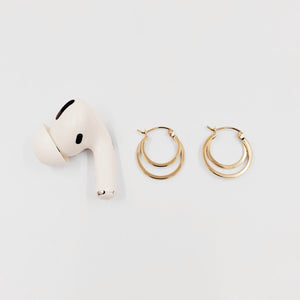 Plain Double-Hoop Earrings - 4 MM Thickness - ChaiCoJewelry