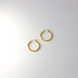 Gold Huggie Hoop Earrings 20MM Wide Model-ER29 - Charlie & Co. Jewelry