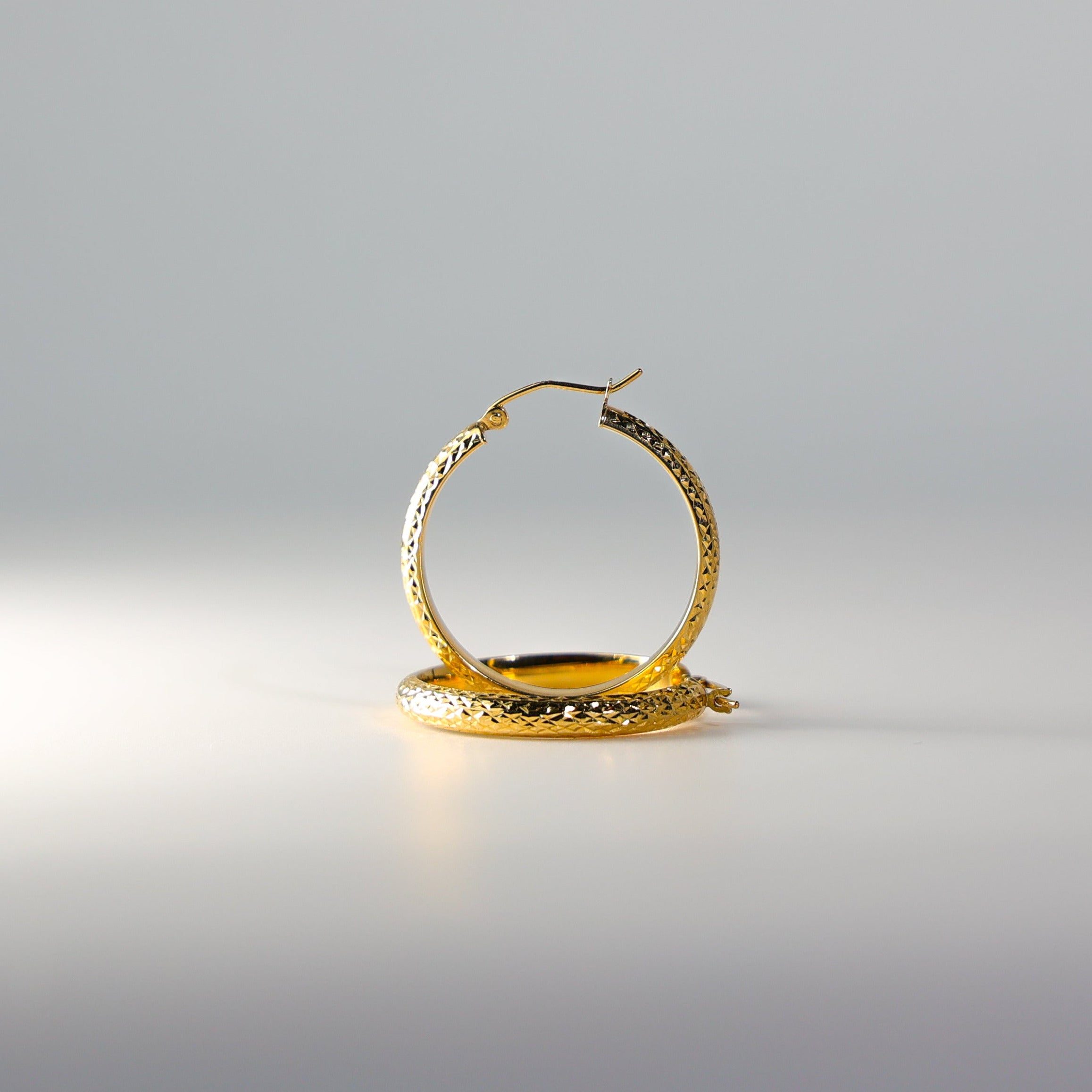 Gold Huggie Hoop Earrings 30MM Wide Model-0075 - Charlie & Co. Jewelry