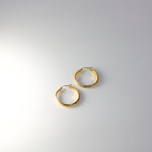 Gold Huggie Hoop Earrings 30MM Wide Model-0075 - Charlie & Co. Jewelry