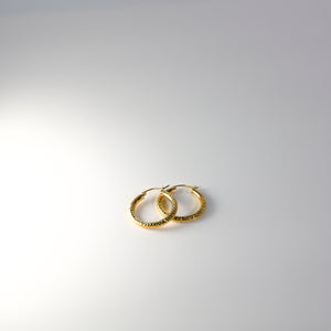 Gold Diamond Cut Huggie Hoop Earrings 25mm Wide Model-0079 - Charlie & Co. Jewelry
