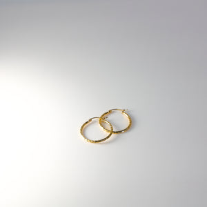 Gold Huggie Hoop Earrings 25MM Wide Model-108 - Charlie & Co. Jewelry